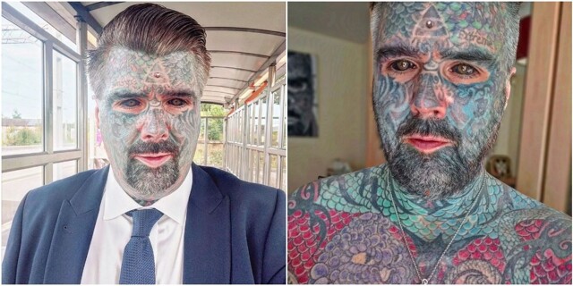 Самый татуированный британец жалуется на "дискриминацию" на работе