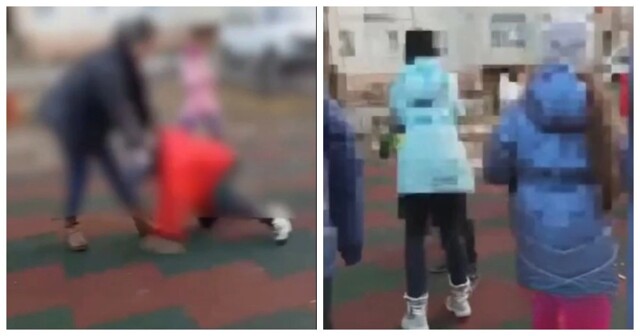 «Не бей мою маму»: в  Якутии мальчик и женщина сцепились на глазах у детей во дворе