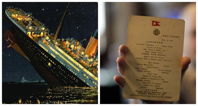 Меню с «Титаника» продали на аукционе в Британии за 84 тысячи фунтов