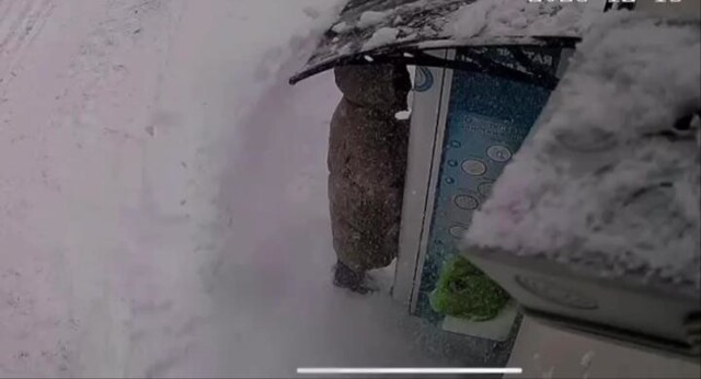 В Троицке упавшая с крыши дома наледь и снег чуть не покалечили женщину