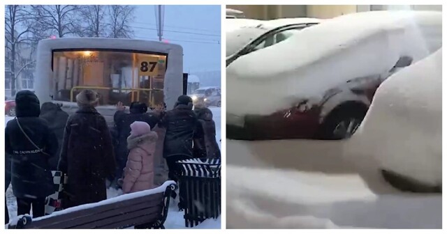 На Екатеринбург обрушился рекордный снегопад и замглавы города посоветовал жителям передвигаться на сноубордах