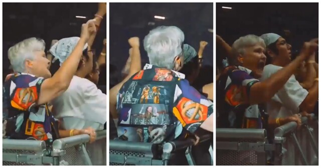 Бабушка отрывается на концерте любимой группы