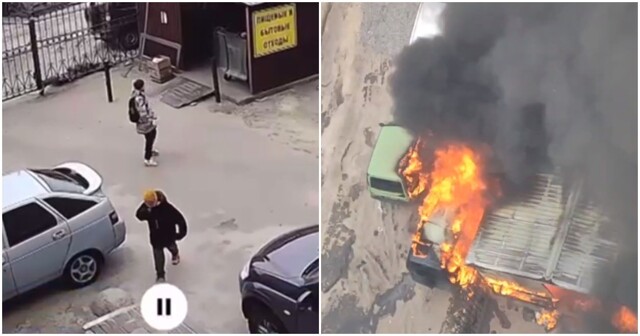 В Воронеже два школьника подожгли мусорный контейнер и случайно спалили три автомобиля