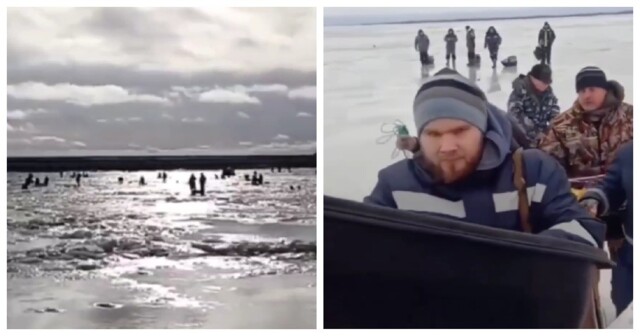 «Рыбы наловили? Ага, полные штаны»: в Петербурге спасателям пришлось эвакуировать 35 рыбаков с отколовшейся льдины