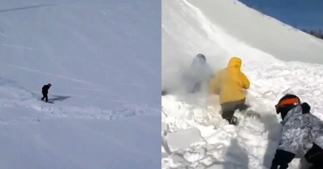 "На поиск! Завалило?": лавина настигла сноубордистов в Хакасии