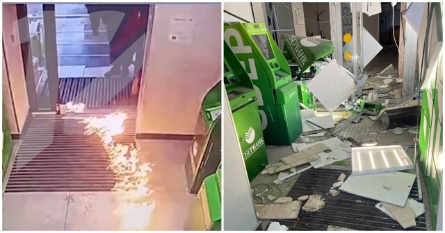 В Омске горе-грабитель подорвал банкомат, но не смог добраться до денег