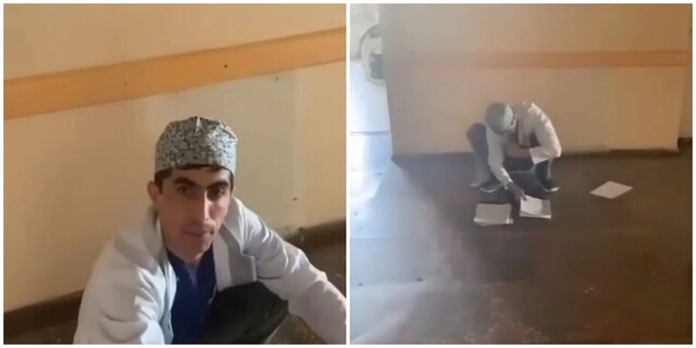 В Омске сняли на видео пьяного врача, который не мог даже ровно стоять