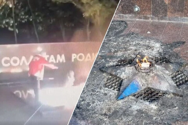 Неизвестный сжёг венки на мемориале Воинской Славы в Кисловодске