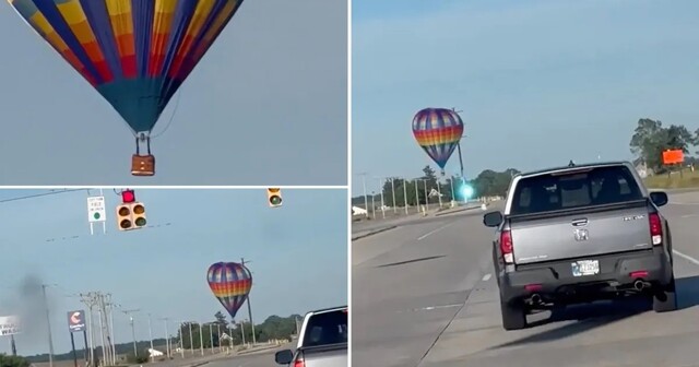 В США воздушный шар с людьми врезался в линию электропередач