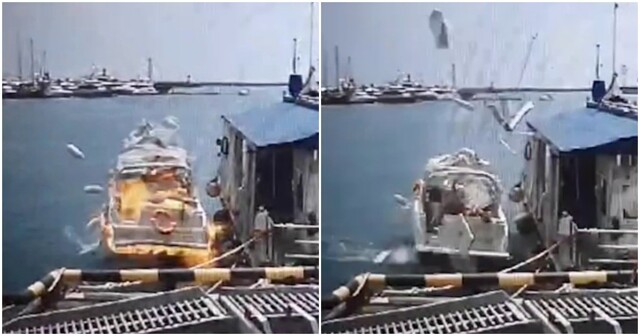 Взрыв катера в порту Сочи попал на видео