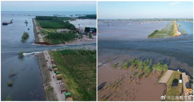 Затопление грузовиков не помогло устранить прорыв дамбы в Китае