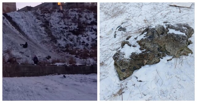 Школьник влетел в камень во время катания на "ватрушке"