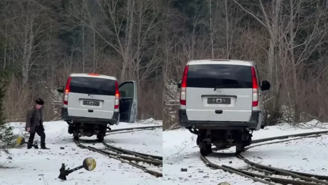 Рельсовый Мерседес для обслуживания железной дороги