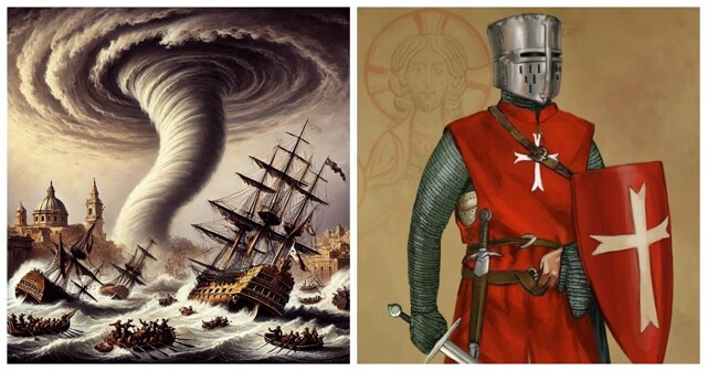 Торнадо 1556 года в Гранд-Харбор Мальты, уничтоживший лучшие корабли и унёсший сотни жизней