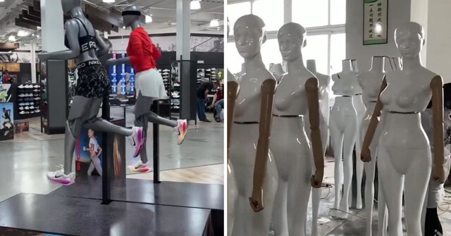 В китайских магазинах теперь можно увидеть роботов-манекенов, которые выпускаются в нескольких вариантах