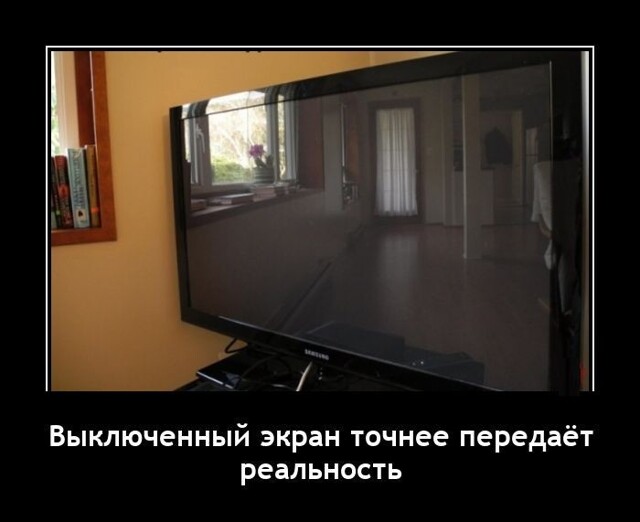 Демотиваторы на любой вкус: «Выключенный экран точнее передаёт реальность» 