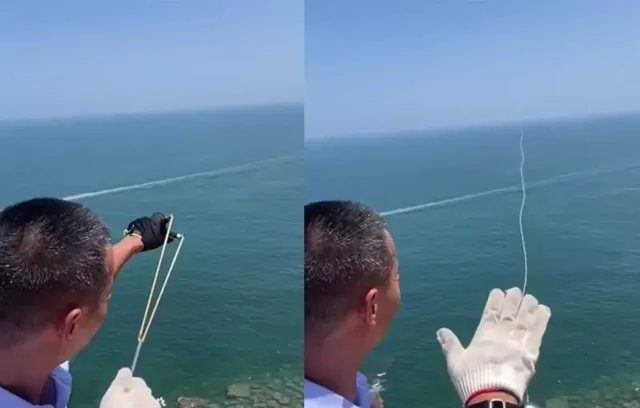 Необычная удочка-рогатка