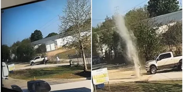 Вращалась на месте: камера наблюдения сняла нападение "пылевого дьявола" на женщину