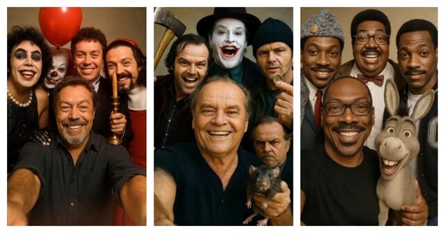 Селфи зарубежных актёров со своими персонажами