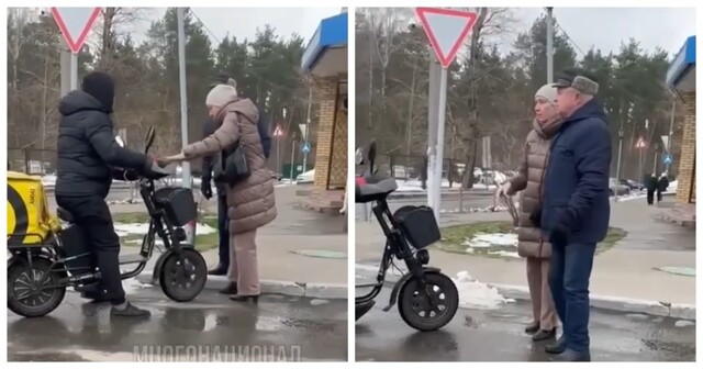 Дерзкий курьер на электровелосипеде наорал матом на пожилую пару в Котельниках