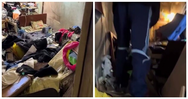 Мужчина захламил свое жилище мусором