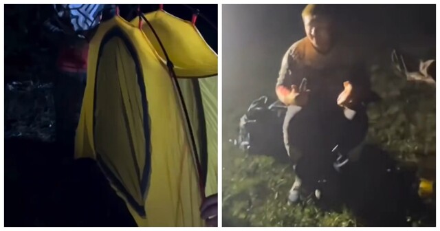 Одноместная боковая палатка