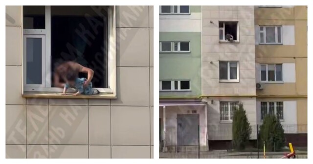 Мужчина решил погулять с ребёнком не выходя из дома