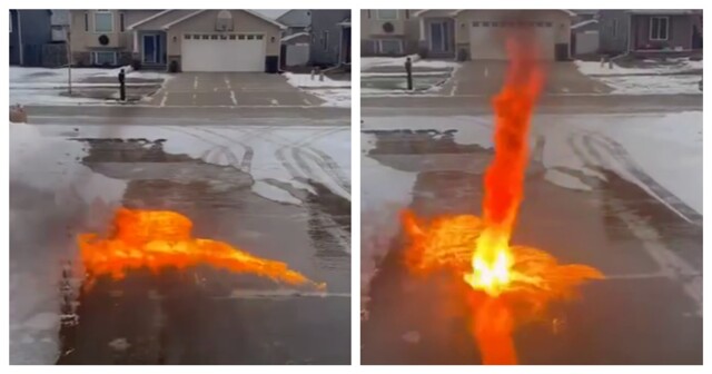 Мужчина случайно создал небольшой огненный вихрь