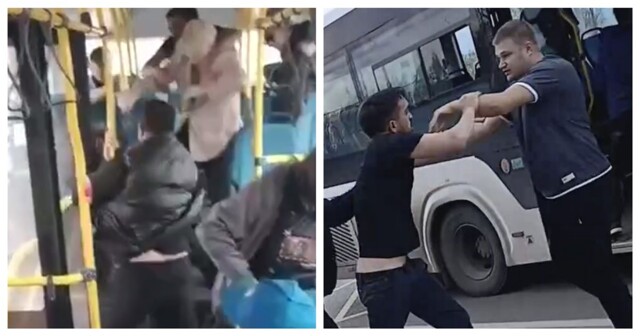Драка с участием пенсионера в самарском автобусе