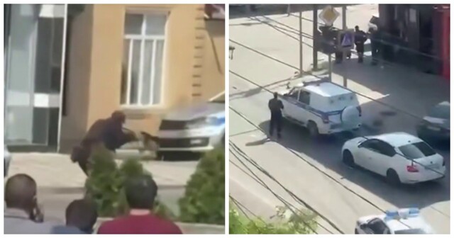 В Махачкале трое неизвестных напали на патрульную машину ДПС