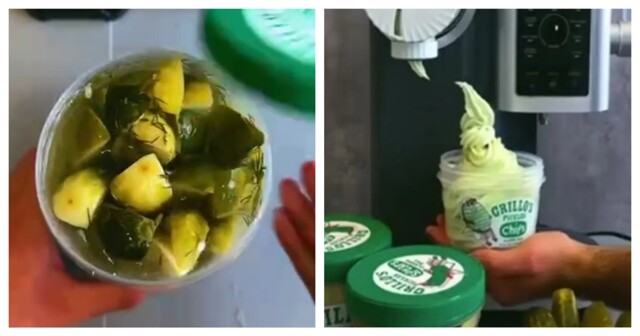 В США делают мороженое со вкусом солёных огурцов