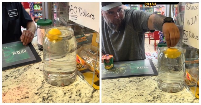 Удержи монету на лимоне и получи приз