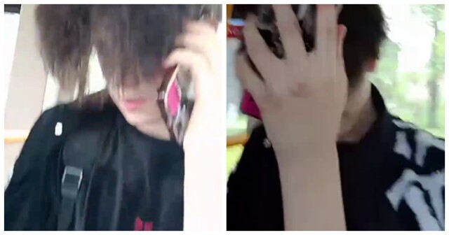 Мужчина пристал к неформалу в автобусе