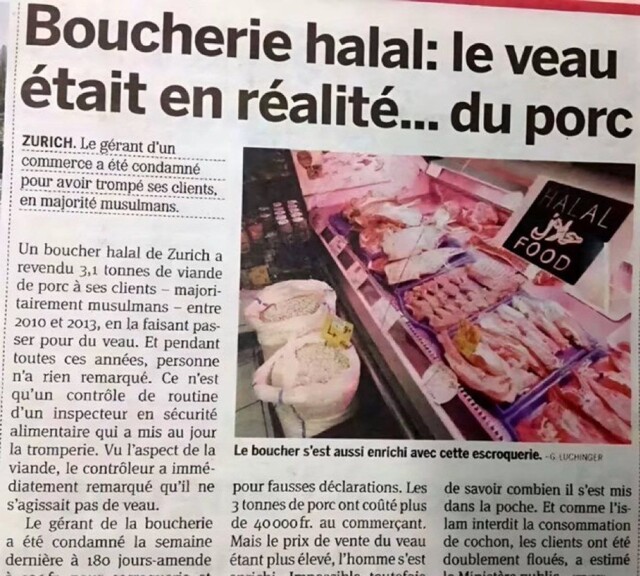 За 3 года мясник-халяльщик продал покупателям-мусульманам 3,1 тонны свинины под видом телятины. Никто из них не заметил никакой разницы