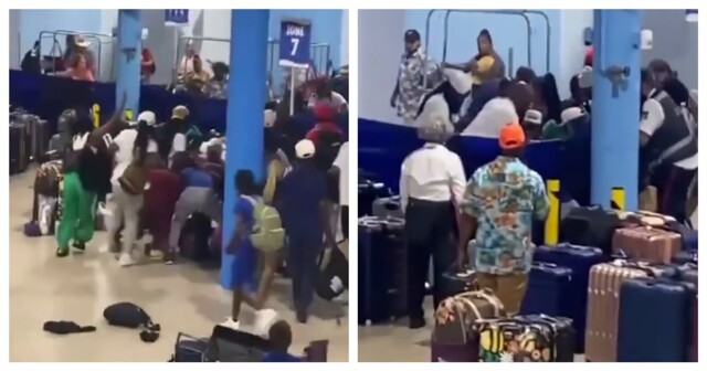 Драка пассажиров лайнера