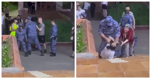 Женщина чуть не получила пулю, когда ударила росгвардейца