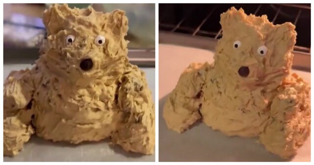 Попытка испечь печенье в форме медведя