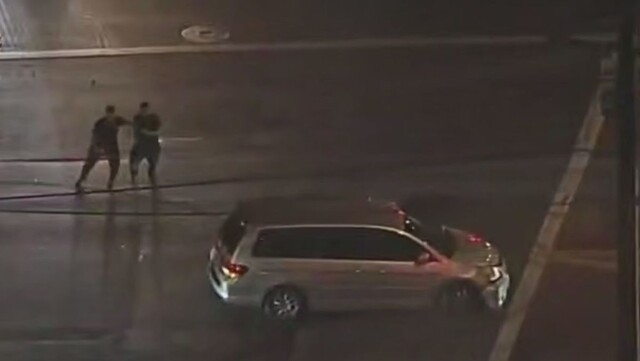 Голый водитель машины пытался сбить протестующих в Лос-Анджелесе