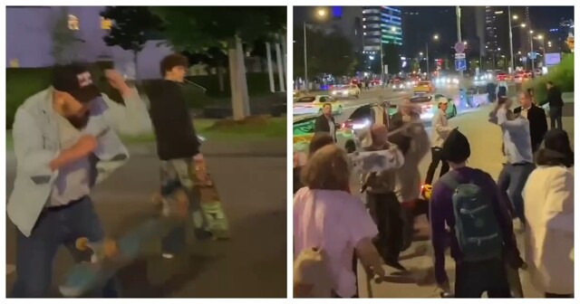 Молодежь жестоко избила толпой и закидала мужчину скейтбордами в центре Москвы