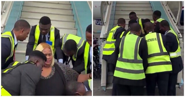 Погрузка бодипозитивной активистки в самолет