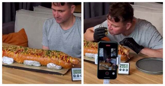 Бар предлагает клиентам съесть большой хот-дог и заработать