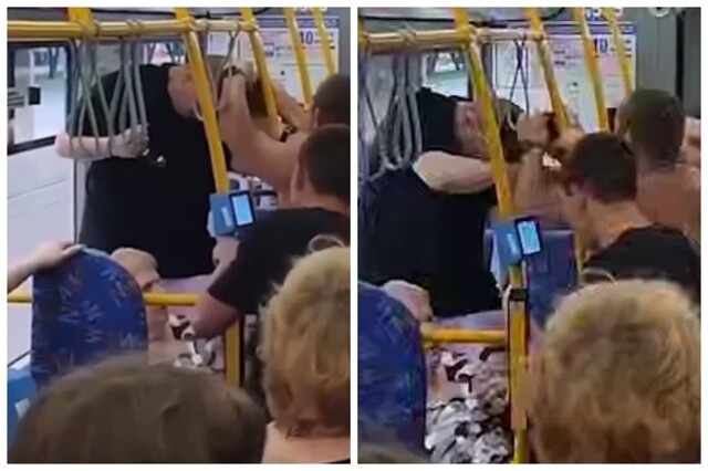 В новосибирском троллейбусе мужчина оттаскал парня за волосы