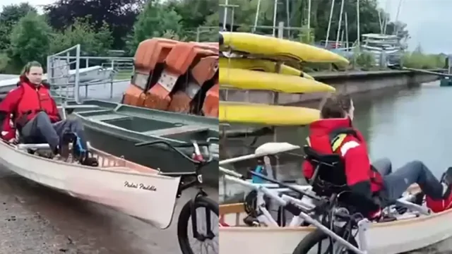 Шотландец собрал каноэ на велоприводе