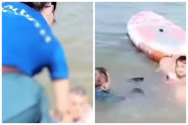 В Астрахани отец, не умеющий плавать, чуть не утопил сына, катаясь с ним на сапборде