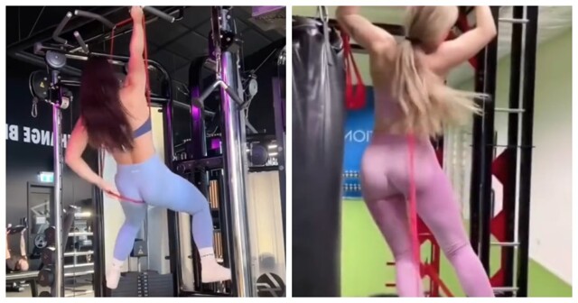 Провал с эластичной резинкой в спортзале