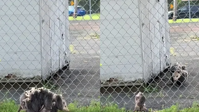 Милота дня: очевидцы сняли многодетную маму-опоссума с детьми на прогулке