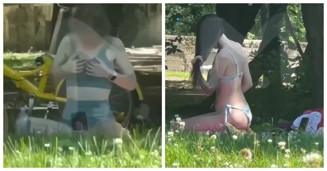 Полуголые вебкам-модели вышли «на работу» в парк и попали на видео