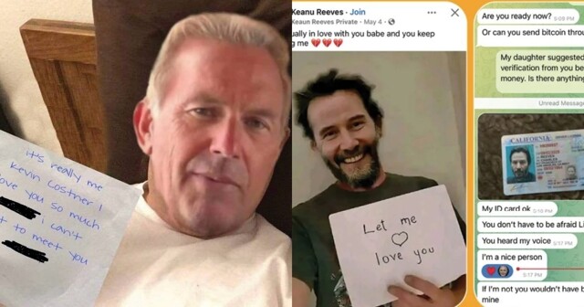 "Это настоящий Кевин Костнер. Переведи мне биткойн": как мошенники прикидываются звёздами, обманывают пенсионеров и кто скрывается за дипфейками