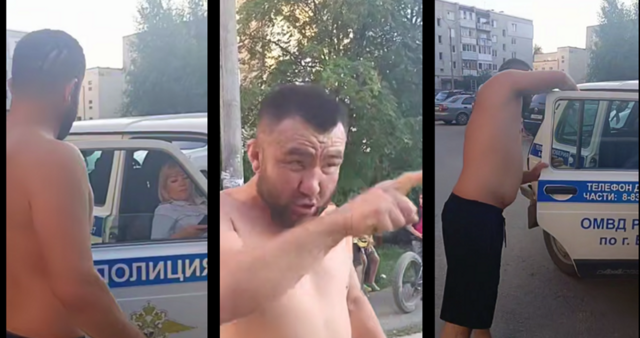 Женский экипаж полиции не смог справиться с одним приезжим, который чуть не вырвал им дверь в машине