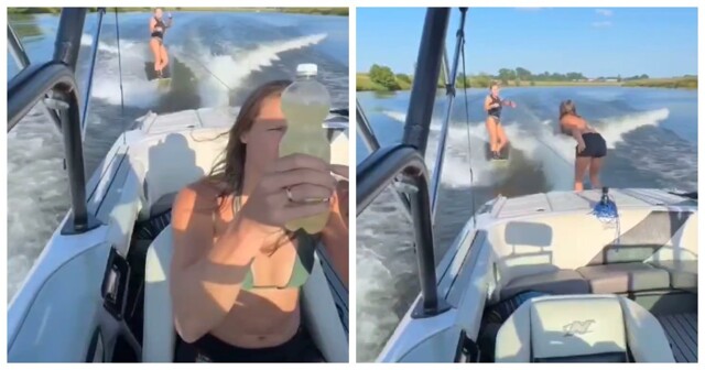 Решила передать воду и оказалась за бортом